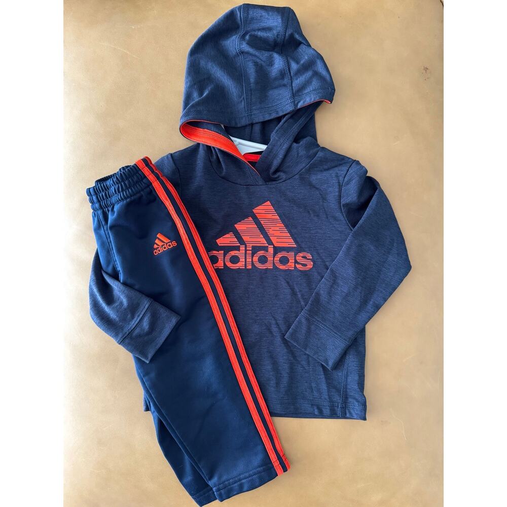 ADIDAS  blue and orange dri fit matching set 18 months / athletic set / toddler